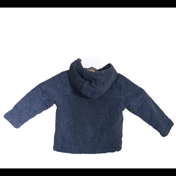 GYMBOREE Cotton Pea Coat With Duffle Detailing & Pockets Grey Baby Boy Sz 18M-2Y - Picture 7 of 8
